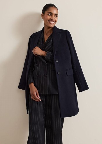 Phase Eight Lydia Wool Coats Navy Australia | QH4530876